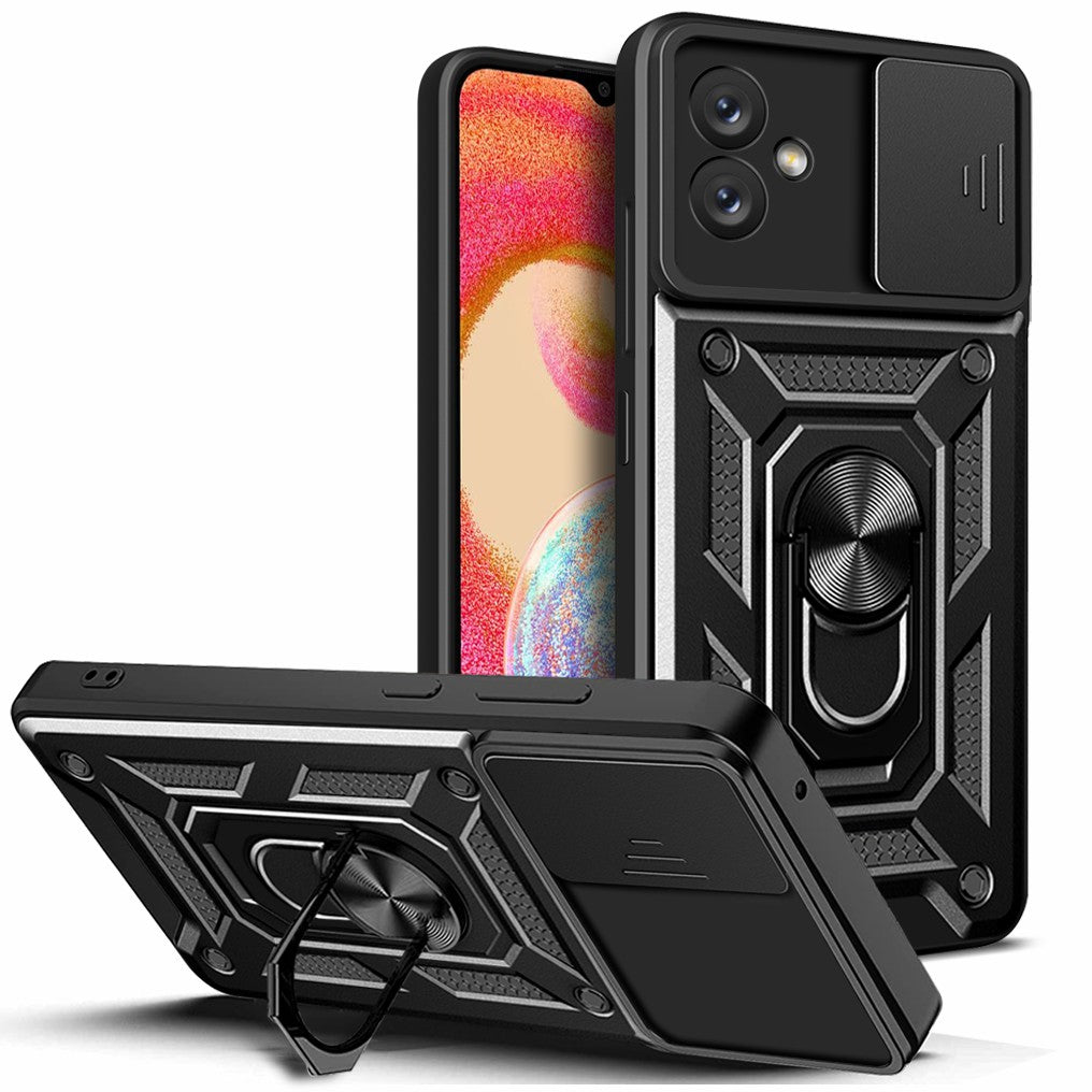 Slide Camera Phone Case for Samsung Galaxy A04e 4G F04 4G M04 4G Hard PC Soft TPU Protective Rugged Phone Cover with Kickstand Slide Camera Phone Case for Samsung Galaxy A04e 4G F04 4G M04 4G Hard PC Soft TPU Protective Rugged Phone Cover with Kickstand